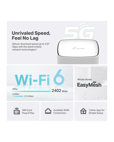 Wi-Fi როუტერი - TP-Link Archer NX500 / 5G როუტერი / SIM ბარათით