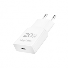 დამტენი - Logilink PA0345 / USB-C / PD 3.0 / GaN Fast Charger / 20W / White