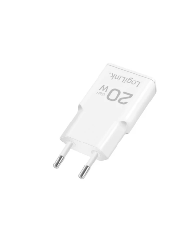 დამტენი - Logilink PA0345 / USB-C / PD 3.0 / GaN Fast Charger / 20W / White