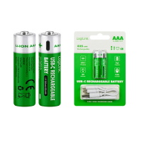 Logilink LR03RCB2 AAA -1.5V Li-Ion / 550mAh / USB-C / დატენვადი ელემენტები 2 ცალი