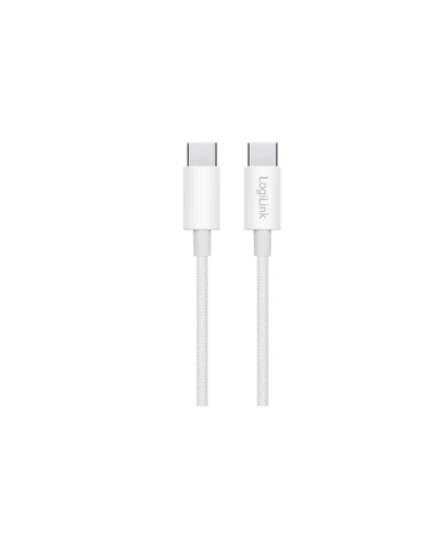 USB-C to USB-C სადენი - Logilink CU0342 / 60W / up to 480 მბ-წმ / თეთრი / 1.5 მეტრი