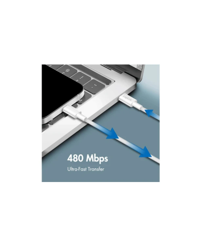USB-C to USB-C სადენი - Logilink CU0342 / 60W / up to 480 მბ-წმ / თეთრი / 1.5 მეტრი