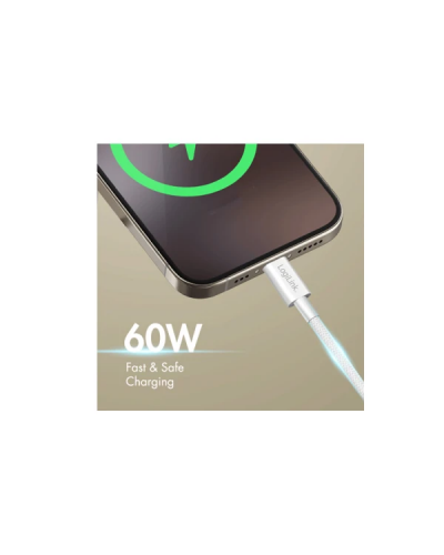 USB-C to USB-C სადენი - Logilink CU0342 / 60W / up to 480 მბ-წმ / თეთრი / 1.5 მეტრი