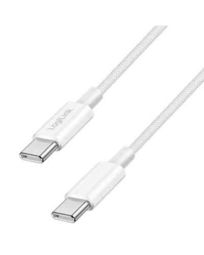 USB-C to USB-C სადენი - Logilink CU0342 / 60W / up to 480 მბ-წმ / თეთრი / 1.5 მეტრი