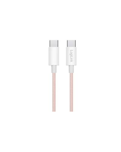 USB-C to USB-C სადენი - Logilink CU0345 / 60W / up to 480 მბ-წმ / ვარდისფერი / 1.5 მეტრი