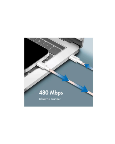 USB-C to USB-C სადენი - Logilink CU0345 / 60W / up to 480 მბ-წმ / ვარდისფერი / 1.5 მეტრი