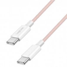USB-C to USB-C სადენი - Logilink CU0345 / 60W / up to 480 მბ-წმ / ვარდისფერი / 1.5 მეტრი