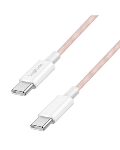 USB-C to USB-C სადენი - Logilink CU0345 / 60W / up to 480 მბ-წმ / ვარდისფერი / 1.5 მეტრი