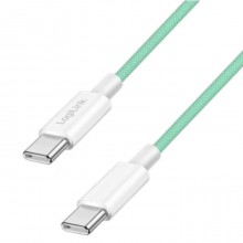 USB-C to USB-C სადენი - Logilink CU0348 / 60W / up to 480 მბ-წმ / მწვანე / 1.5 მეტრი