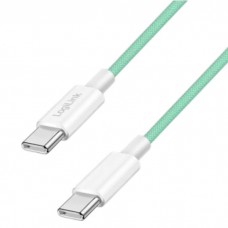 USB-C to USB-C სადენი - Logilink CU0348 / 60W / up to 480 მბ-წმ / მწვანე / 1.5 მეტრი