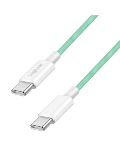 USB-C to USB-C სადენი - Logilink CU0348 / 60W / up to 480 მბ-წმ / მწვანე / 1.5 მეტრი