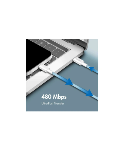 USB-C to USB-C სადენი - Logilink CU0351 / 60W / up to 480 მბ-წმ / ლურჯი / 1.5 მეტრი