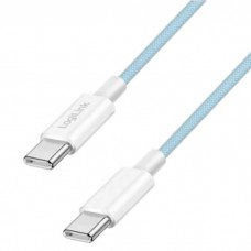 USB-C to USB-C სადენი - Logilink CU0351 / 60W / up to 480 მბ-წმ / ლურჯი / 1.5 მეტრი