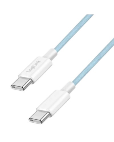 USB-C to USB-C სადენი - Logilink CU0351 / 60W / up to 480 მბ-წმ / ლურჯი / 1.5 მეტრი