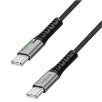 USB-C to USB-C სადენი - Logilink CU0434 / 100W / up to 20 გბ-წმ / 4K 60Hz / LED ინდიკატორი / შავი / 2 მეტრი
