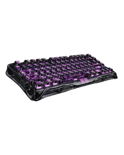 კლავიატურა - GravaStar Mercury V75 Lite / მექანიკური / სადენიანი / USB Type-C / Magnetic Hall Effect / გამჭვირვალე შავი / 75%