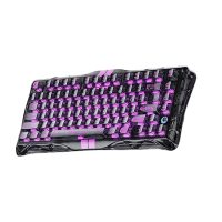 კლავიატურა - GravaStar Mercury V75 Lite / მექანიკური / სადენიანი / USB Type-C / Magnetic Hall Effect / გამჭვირვალე შავი / 75%
