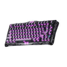 კლავიატურა - GravaStar Mercury V75 Lite / მექანიკური / სადენიანი / USB Type-C / Magnetic Hall Effect / გამჭვირვალე შავი / 75%