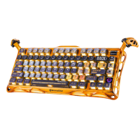 კლავიატურა - GravaStar Mercury K1 Pro Special Edition Battle Worn Yellow / დატენვადი / მექანიკური / 2.4GHz Wireless / Bluetooth / სადენით Type-C / RGB / ყვითელი / 75%