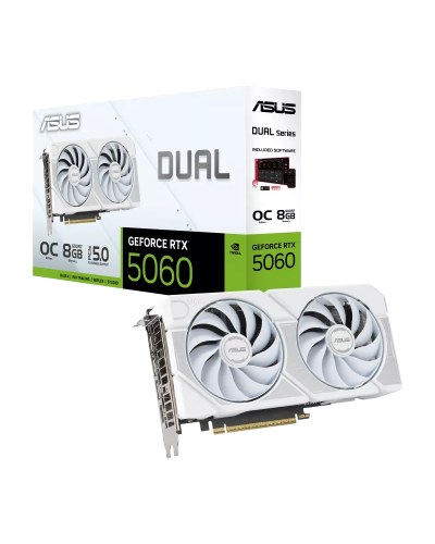 ვიდეობარათი - ASUS Dual GeForce RTX 5060 White OC Edition 8GB GDDR7