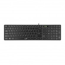 კლავიატურა - Genius SlimStar 126 / მულტიმედიური / USB / RU Layout / შავი / 100%