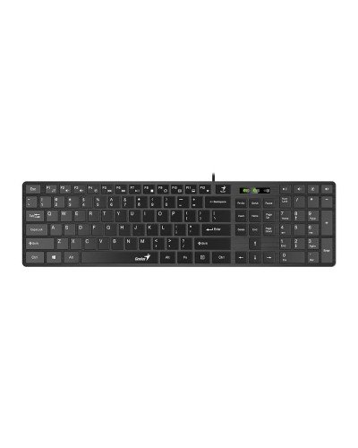 კლავიატურა - Genius SlimStar 126 / მულტიმედიური / USB / RU Layout / შავი / 100%
