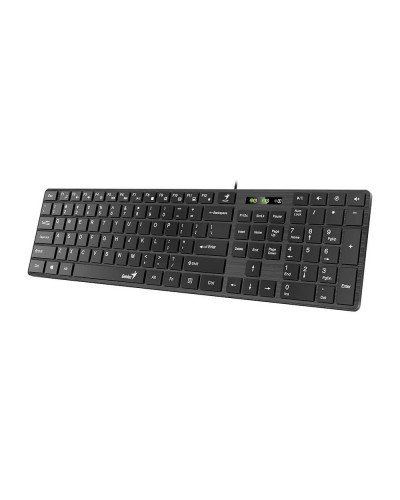 კლავიატურა - Genius SlimStar 126 / მულტიმედიური / USB / RU Layout / შავი / 100%