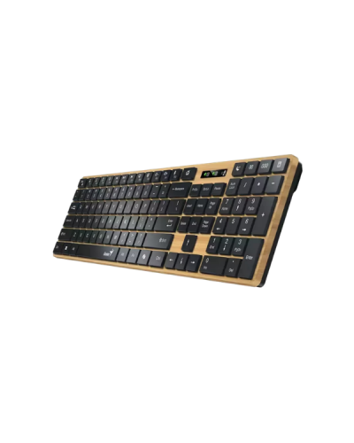 კლავიატურა - Genius SlimStar 7250BT / უსადენო / Bluetooth / 2.4GHz Wireless / USB-A / მემბრანული / AI Copilot / RU Layout / Pine Wood / 100%