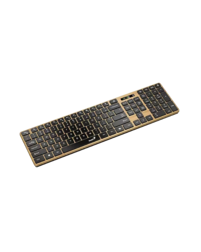 კლავიატურა - Genius SlimStar 7250BT / უსადენო / Bluetooth / 2.4GHz Wireless / USB-A / მემბრანული / AI Copilot / RU Layout / Pine Wood / 100%