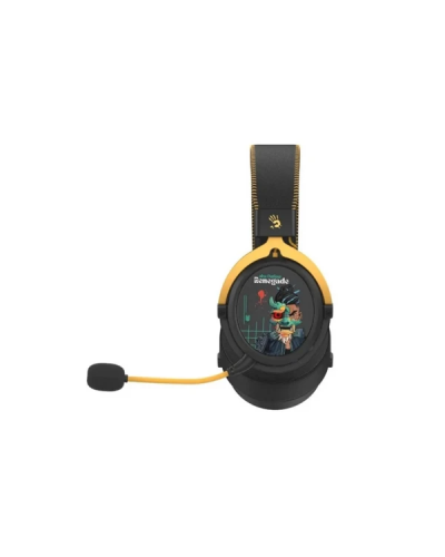 ყურსასმენი - A4Tech Bloody MR595 AIO / უსადენო / Bluetooth 5.3 / 2.4GHz / Over-Ear / Renegade Midnight