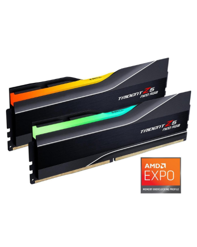 ოპერატიული მეხსიერება – G.SKILL Trident Z5 Neo RGB 32GB (2x16GB) / DDR5 / 6000MHz / CL30 / RGB / შავი