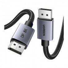 DisplayPort to DisplayPort ვიდეო კაბელი - UGREEN DP120 (25906) / 8K 60Hz / 4K 240Hz / DP 1.4 / 3 მეტრი / ნაცრისფერი-შავი