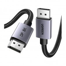 DisplayPort to DisplayPort ვიდეო კაბელი - UGREEN DP120 (25906) / 8K 60Hz / 4K 240Hz / DP 1.4 / 3 მეტრი / ნაცრისფერი-შავი