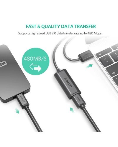 USB დამაგრძელებელი UGREEN US121 (10319) – USB 2.0 Active / 5მ / შავი