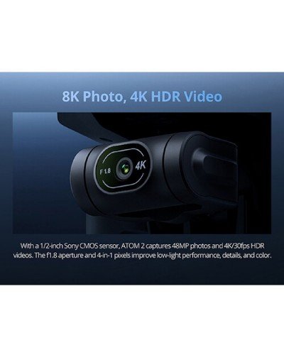 დრონი - Potensic ATOM 2 Standard Kit AI Tracking / 4K / 48MP / ნაცრისფერი