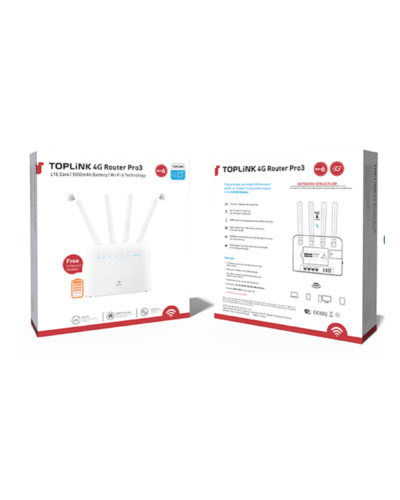 Wi-Fi როუტერი - TOPLINK MR715U / 4G LTE როუტერი / ელემენტით