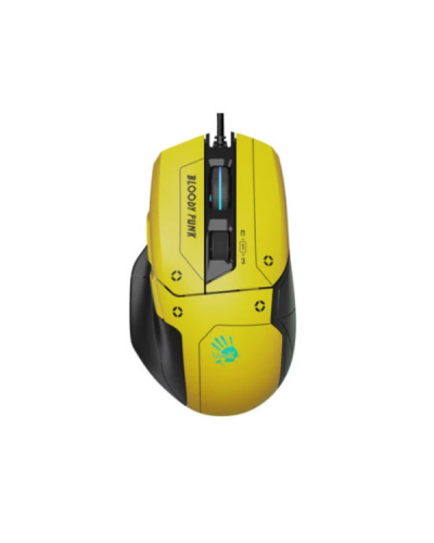 მაუსი - A4Tech Bloody W70 Max RGB / სადენით / 12,000 DPI / 145 გრამი / Punk Yellow