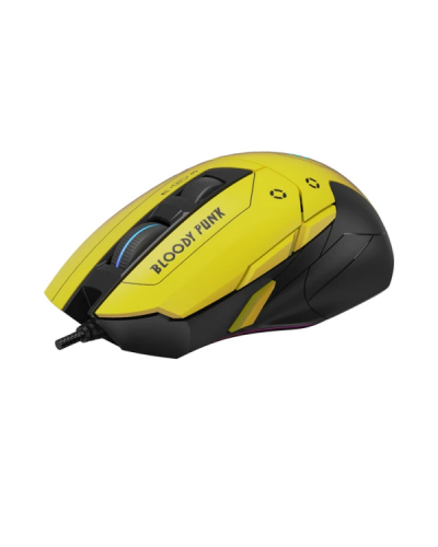 მაუსი - A4Tech Bloody W70 Max RGB / სადენით / 12,000 DPI / 145 გრამი / Punk Yellow