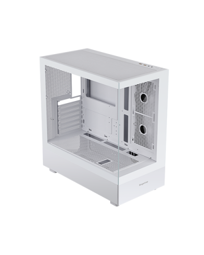 ქეისი - Segotep Endura Pro+ / ქულერების გარეშე / E-ATX - ATX - Micro-ATX - Mini-ITX / ორმაგი ნაწრთობი მინა / თეთრი
