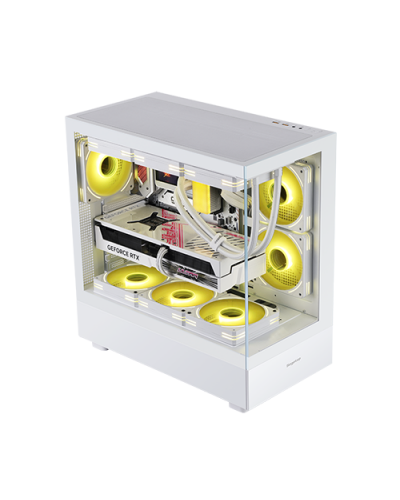 ქეისი - Segotep Endura Pro+ / ქულერების გარეშე / E-ATX - ATX - Micro-ATX - Mini-ITX / ორმაგი ნაწრთობი მინა / თეთრი