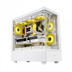 ქეისი - Segotep Endura Pro+ / ქულერების გარეშე / E-ATX - ATX - Micro-ATX - Mini-ITX / ორმაგი ნაწრთობი მინა / თეთრი