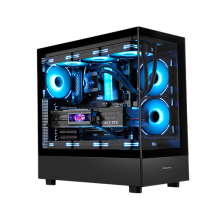 ქეისი - Segotep Endura Pro+ / 3x 120 მმ ARGB ფანი / E-ATX - ATX - Micro-ATX - Mini-ITX / პანორამული ნაწრთობი მინა / შავი