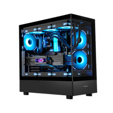 ქეისი - Segotep Endura Pro+ / 3x 120 მმ ARGB ფანი / E-ATX - ATX - Micro-ATX - Mini-ITX / პანორამული ნაწრთობი მინა / შავი