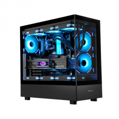 ქეისი - Segotep Endura Pro+ / 3x 120 მმ ARGB ფანი / E-ATX - ATX - Micro-ATX - Mini-ITX / პანორამული ნაწრთობი მინა / შავი