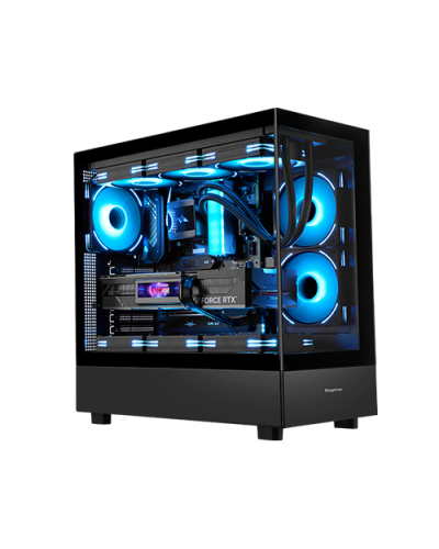 ქეისი - Segotep Endura Pro+ / 3x 120 მმ ARGB ფანი / E-ATX - ATX - Micro-ATX - Mini-ITX / პანორამული ნაწრთობი მინა / შავი