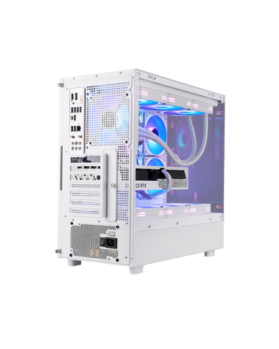 ქეისი - Segotep Endura Pro+ / 3x 120 მმ ARGB ფანი / E-ATX - ATX - Micro-ATX - Mini-ITX / პანორამული ნაწრთობი მინა / თეთრი