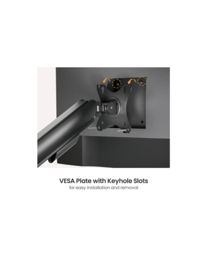 მონიტორის საკიდი - Vertex VX-1MA-12EB / 17" - 32" / მექანიკური ზამბარით / შავი