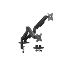 მონიტორის საკიდი - Vertex VX-2MA-24EB / 17" - 32" / 2 მონიტორისთვის / მექანიკური ზამბარით / შავი