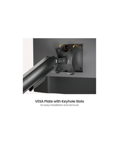 მონიტორის საკიდი - Vertex VX-2MA-24EB / 17" - 32" / 2 მონიტორისთვის / მექანიკური ზამბარით / შავი