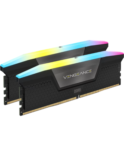 ოპერატიული მეხსიერება – CORSAIR Vengeance RGB 32GB (2×16GB) / DDR5 / 6400MHz / CL36 / შავი